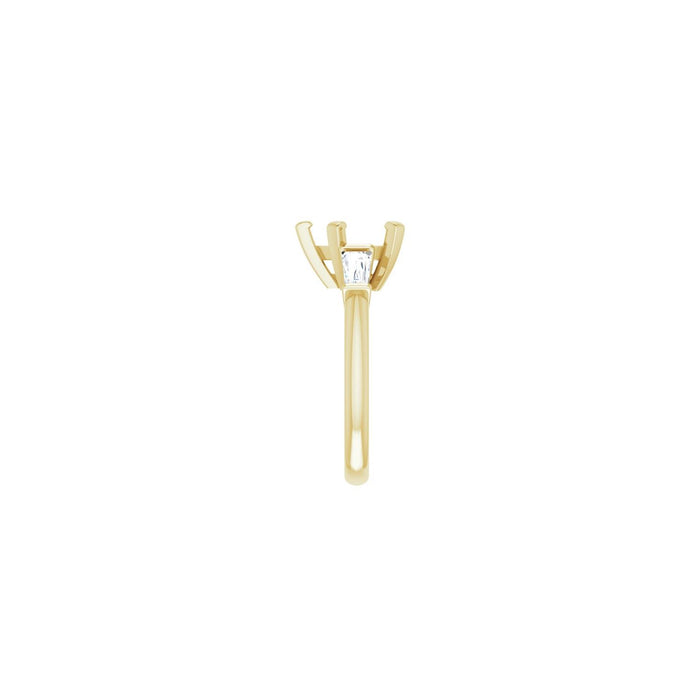 14K Yellow Gold 9x9 mm Heart 1/2 CTW Lab-Grown Diamond Semi-Set Engagement Ring