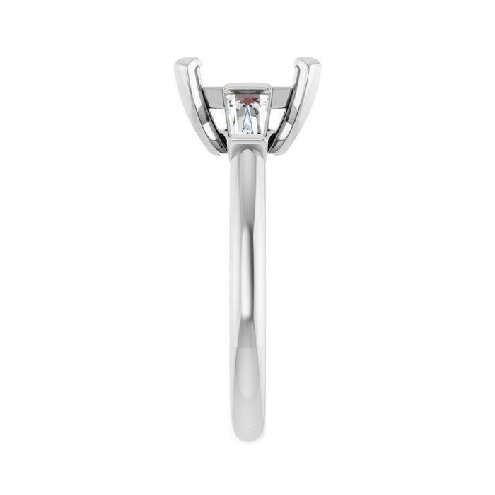 Platinum 7.5x7.5 mm Square 1/3 CTW Lab-Grown Diamond Semi-Set Engagement Ring