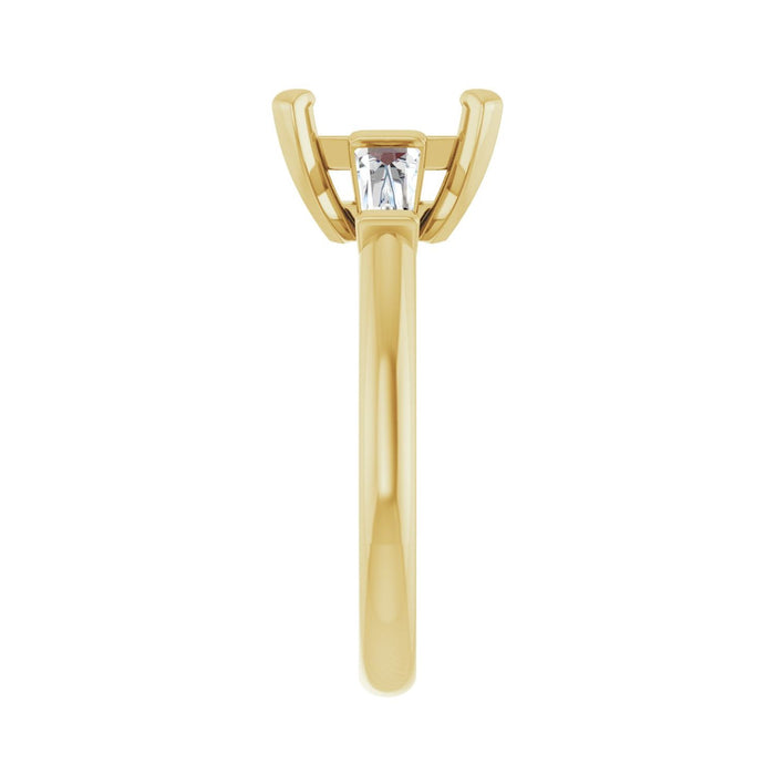 14K Yellow Gold 7.5x7.5 mm Square 1/3 CTW Lab-Grown Diamond Semi-Set Engagement Ring