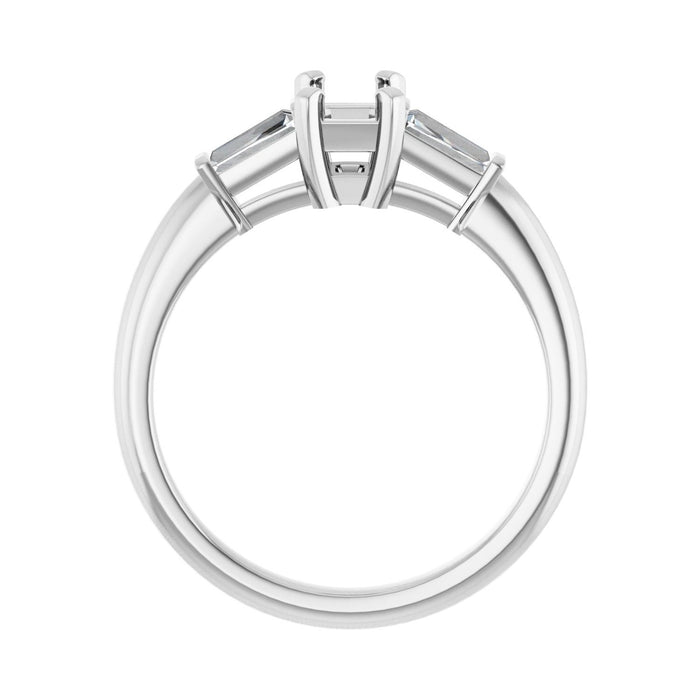 Platinum 6x4 mm Emerald 1/5 CTW Lab-Grown Diamond Semi-Set Engagement Ring