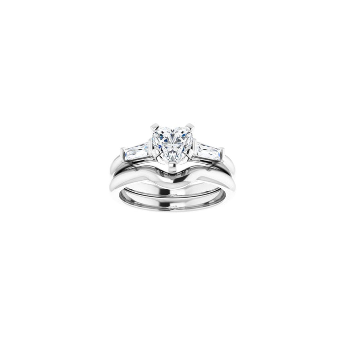 Platinum 6x6 mm Heart 1/5 CTW Lab-Grown Diamond Semi-Set Engagement Ring