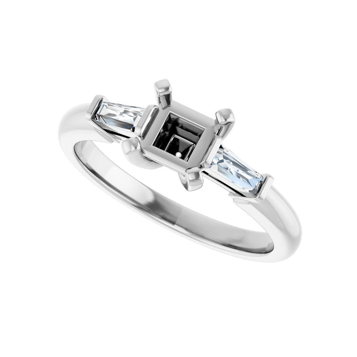 14K White Gold 4.5x4.5 mm Square 1/5 CTW Lab-Grown Diamond Semi-Set Engagement Ring