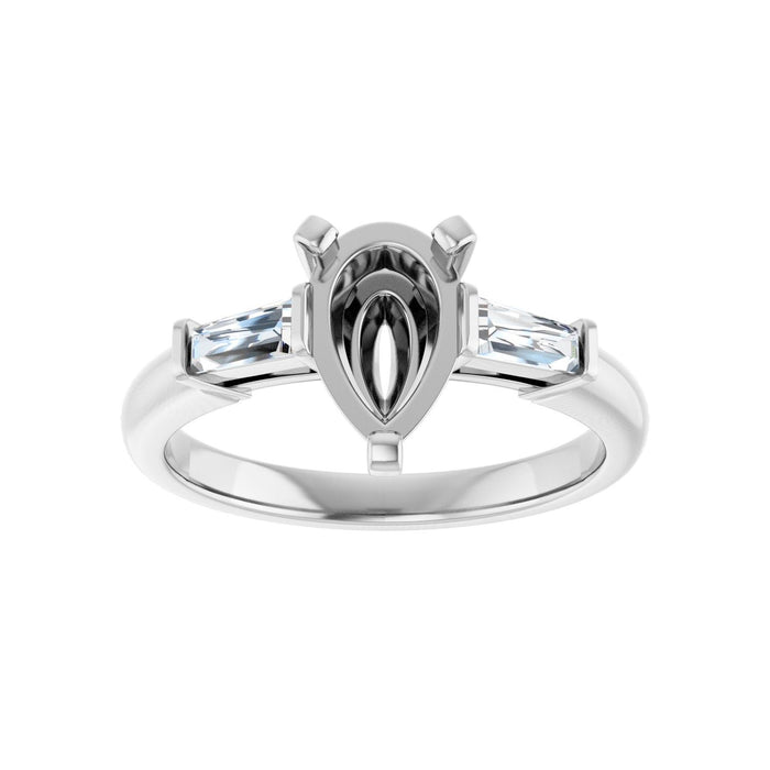 Platinum 9x6 mm Pear 1/5 CTW Lab-Grown Diamond Semi-Set Engagement Ring
