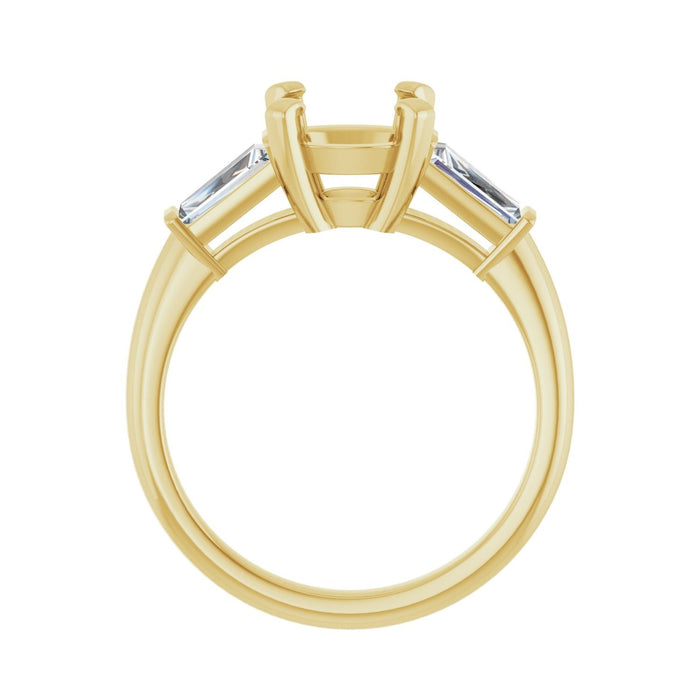 14K Yellow Gold 8.2 mm Round 1/2 CTW Lab-Grown Diamond Semi-Set Engagement Ring
