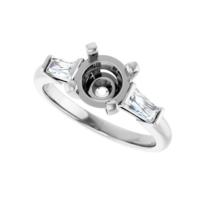 Platinum 7.4 mm Round 1/3 CTW Lab-Grown Diamond Semi-Set Engagement Ring