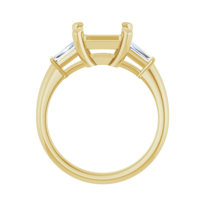 14K Yellow Gold 7.5x7.5 mm Square 1/3 CTW Lab-Grown Diamond Semi-Set Engagement Ring