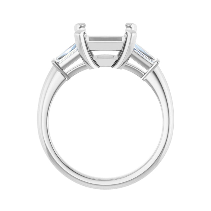 Platinum 7.5x7.5 mm Square 1/3 CTW Lab-Grown Diamond Semi-Set Engagement Ring