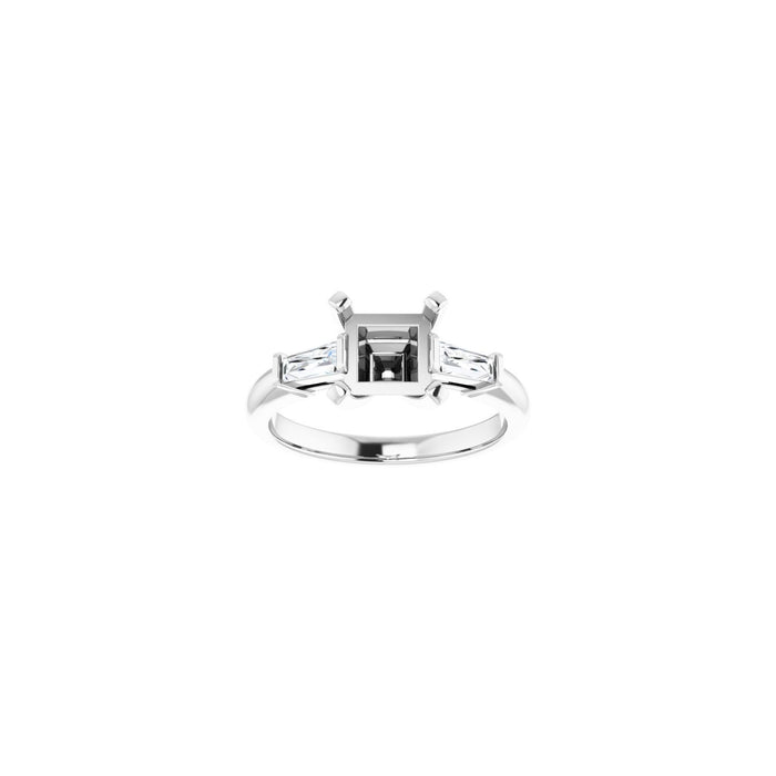 14K White Gold 6x6 mm Square 1/5 CTW Lab-Grown Diamond Semi-Set Engagement Ring