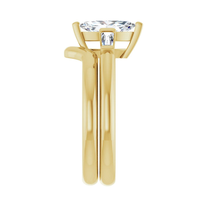 14K Yellow Gold 9x4.5 mm Marquise 1/5 CTW Lab-Grown Diamond Semi-Set Engagement Ring