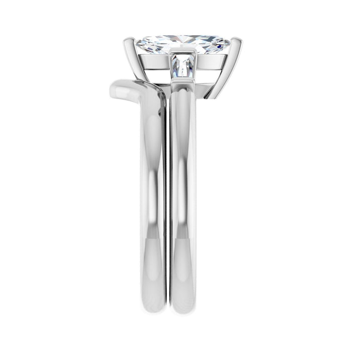 Platinum 9x4.5 mm Marquise 1/5 CTW Lab-Grown Diamond Semi-Set Engagement Ring