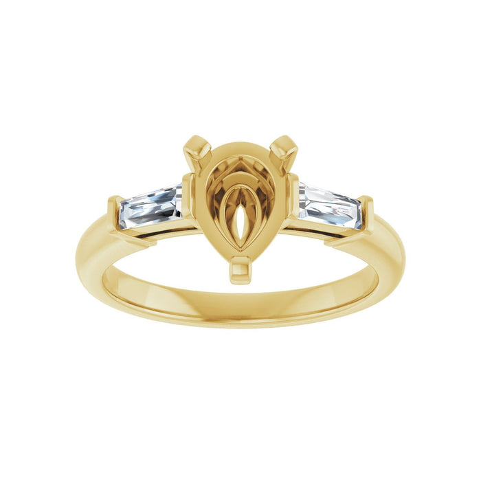 14K Yellow Gold 8x6 mm Pear 1/5 CTW Lab-Grown Diamond Semi-Set Engagement Ring