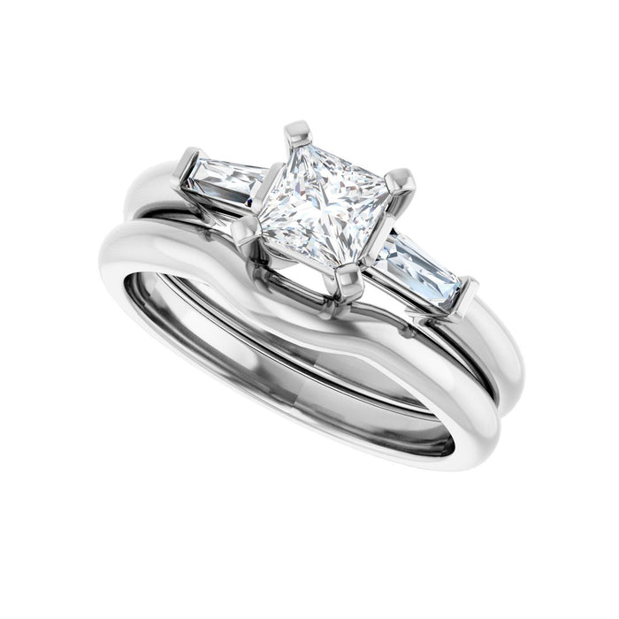 14K White Gold 4.5x4.5 mm Square 1/5 CTW Lab-Grown Diamond Semi-Set Engagement Ring