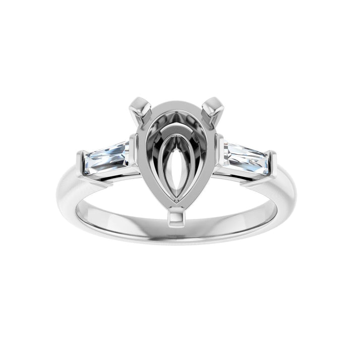 14K White Gold 10x7 mm Pear 1/5 CTW Lab-Grown Diamond Semi-Set Engagement Ring