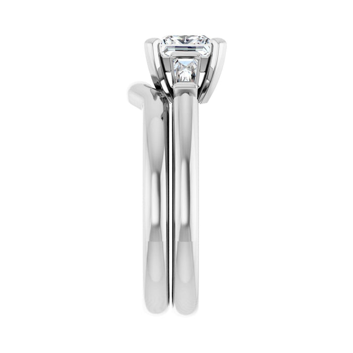 14K White Gold 5.5x5.5 mm Square 1/4 CTW Lab-Grown Diamond Semi-Set Engagement Ring