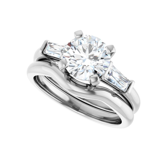 14K White Gold 7.4 mm Round 1/3 CTW Lab-Grown Diamond Semi-Set Engagement Ring
