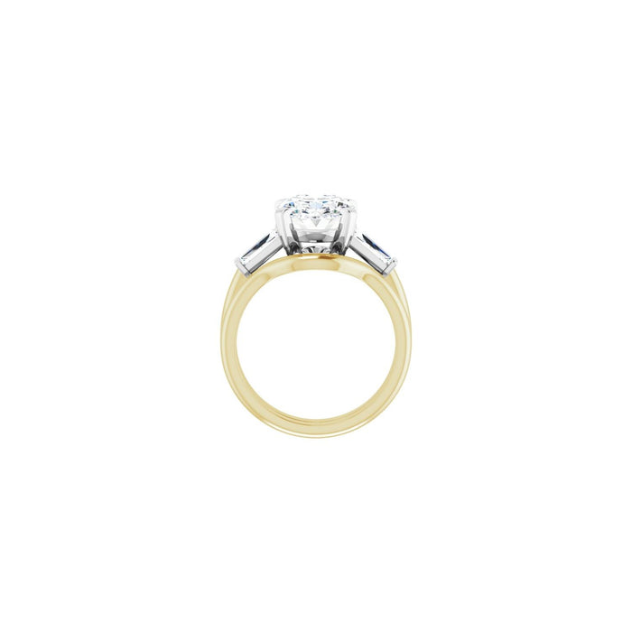 14K Yellow/White Gold 11x9 mm Oval 1/2 CTW Lab-Grown Diamond Semi-Set Engagement Ring