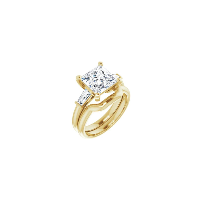 14K Yellow Gold 8x8 mm Square 1/3 CTW Lab-Grown Diamond Semi-Set Engagement Ring