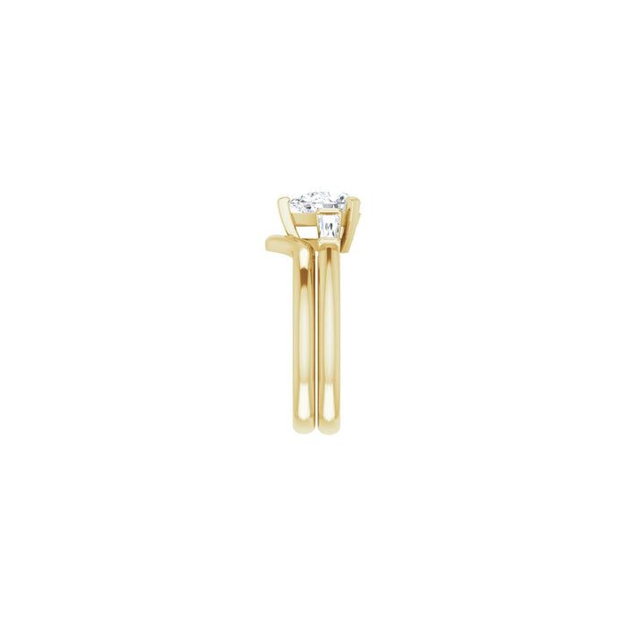 14K Yellow Gold 8x6 mm Pear 1/5 CTW Lab-Grown Diamond Semi-Set Engagement Ring