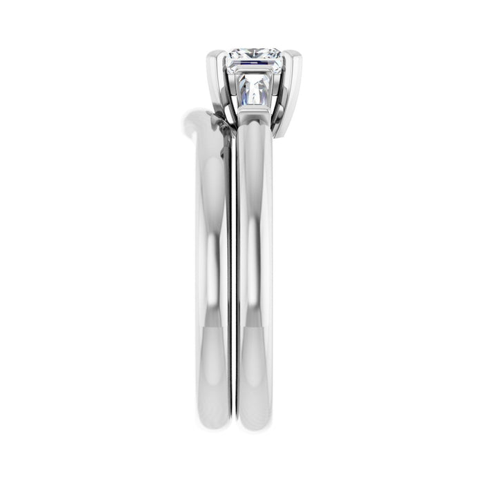 14K White Gold 4.5x4.5 mm Square 1/5 CTW Lab-Grown Diamond Semi-Set Engagement Ring