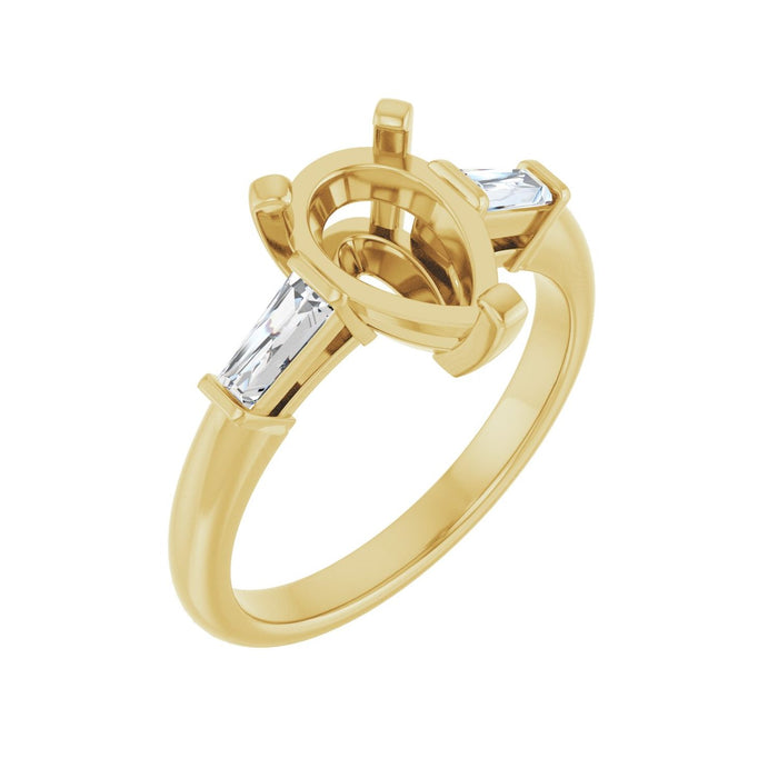 14K Yellow Gold 10x7 mm Pear 1/5 CTW Lab-Grown Diamond Semi-Set Engagement Ring