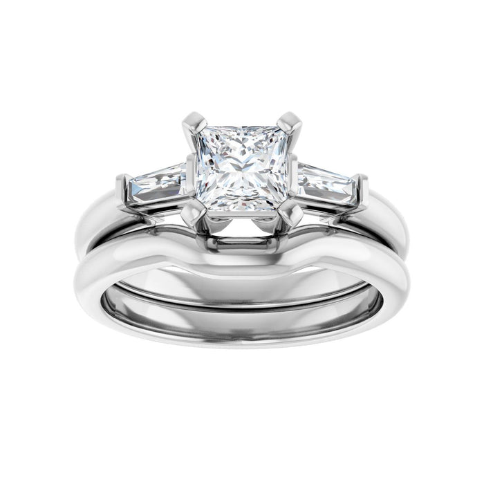 14K White Gold 5x5 mm Square 1/5 CTW Lab-Grown Diamond Semi-Set Engagement Ring