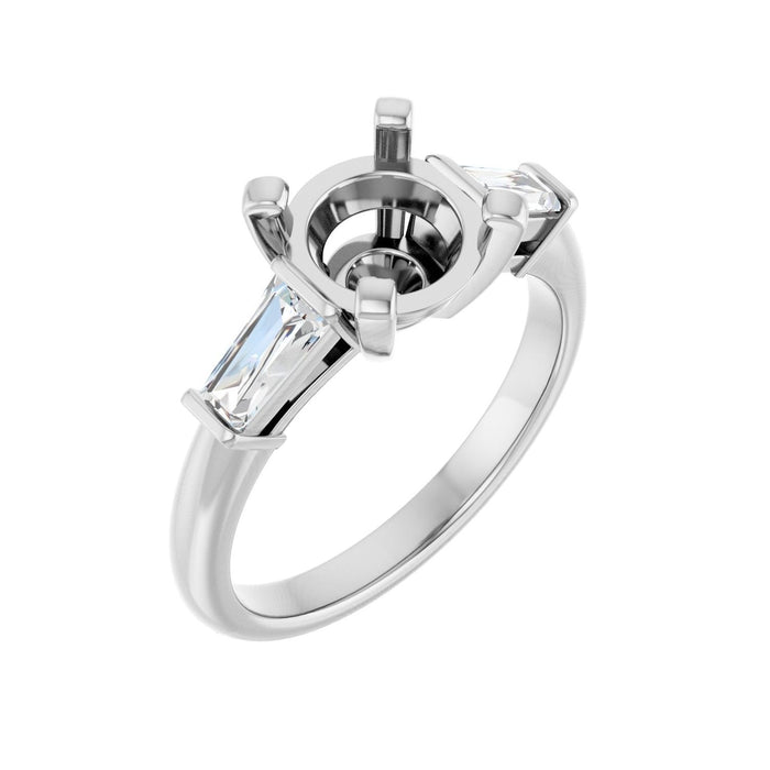 14K White Gold 8.2 mm Round 1/2 CTW Lab-Grown Diamond Semi-Set Engagement Ring