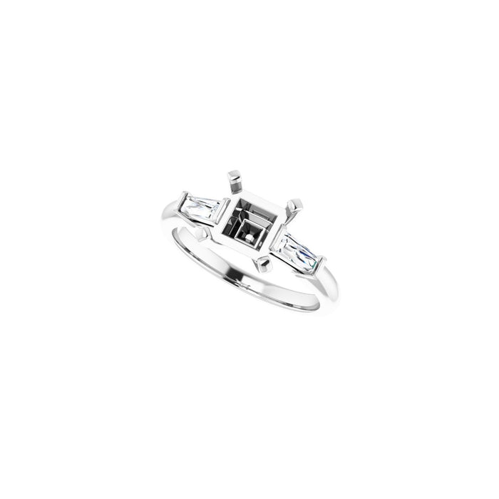 14K White Gold 6x6 mm Square 1/5 CTW Lab-Grown Diamond Semi-Set Engagement Ring