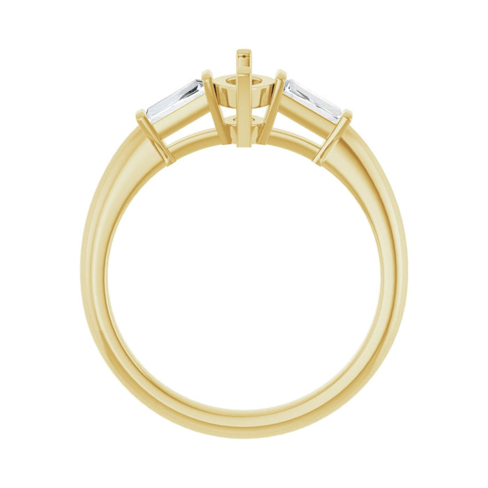14K Yellow Gold 8x4 mm Marquise 1/5 CTW Lab-Grown Diamond Semi-Set Engagement Ring