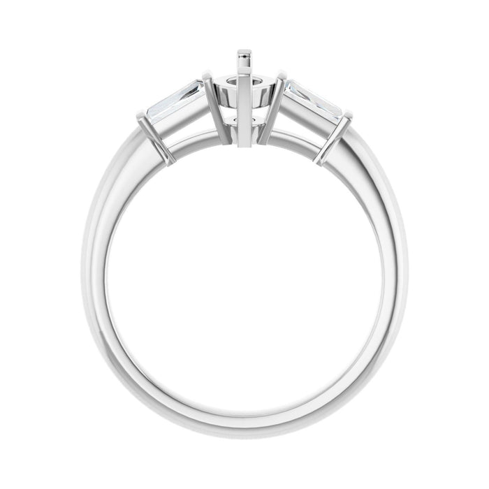 Platinum 8x4 mm Marquise 1/5 CTW Lab-Grown Diamond Semi-Set Engagement Ring