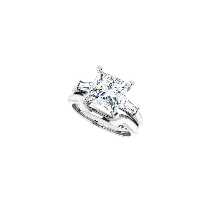 14K White Gold 8x8 mm Square 1/3 CTW Lab-Grown Diamond Semi-Set Engagement Ring