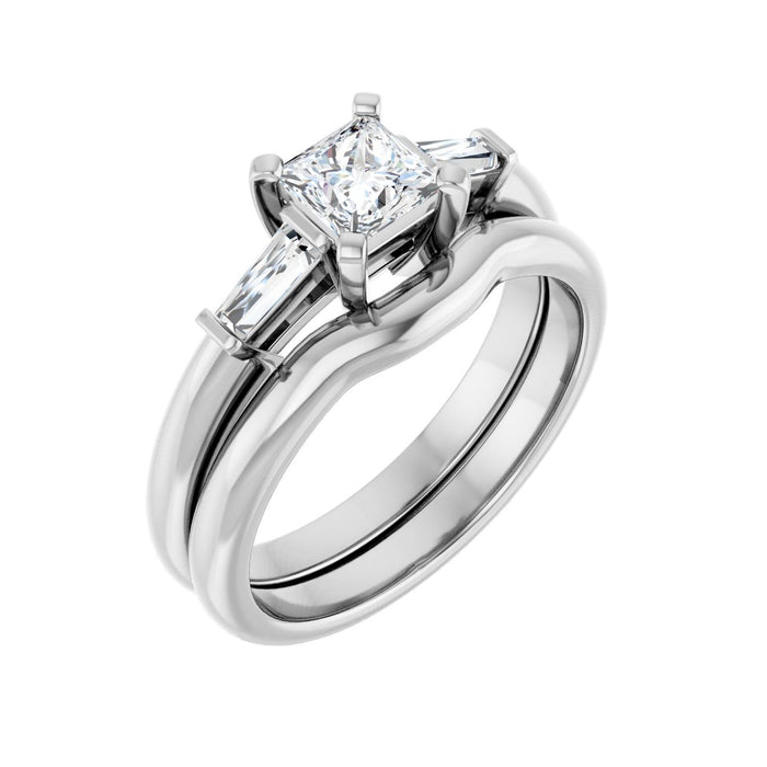 14K White Gold 4.5x4.5 mm Square 1/5 CTW Lab-Grown Diamond Semi-Set Engagement Ring
