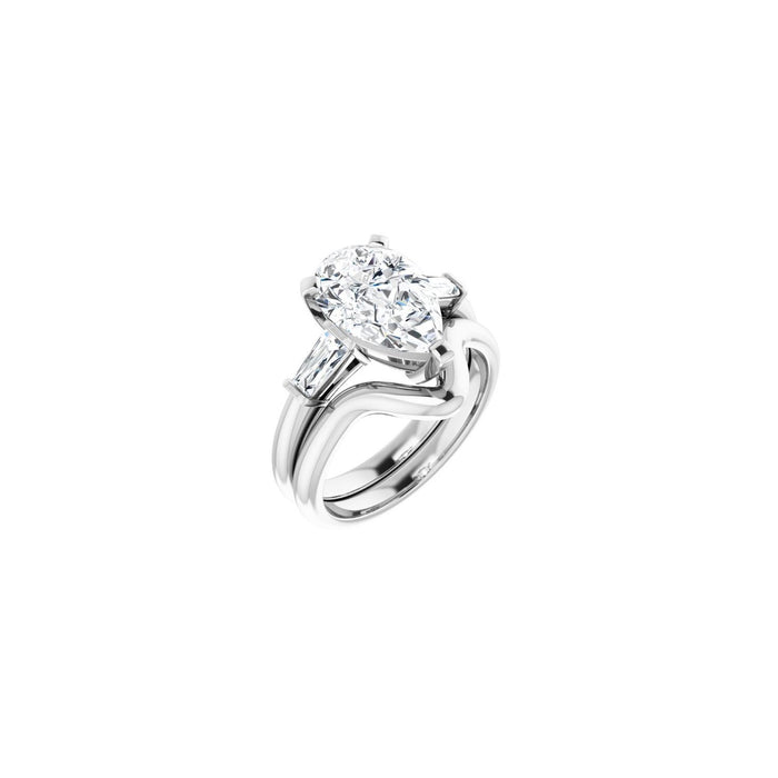 Platinum 12x8 mm Pear 1/3 CTW Lab-Grown Diamond Semi-Set Engagement Ring