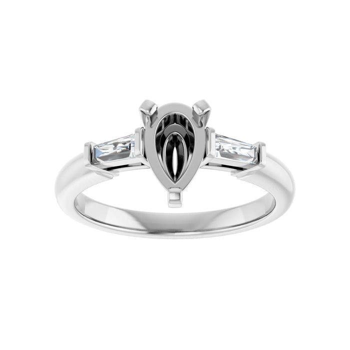 14K White Gold 8x5 mm Pear 1/5 CTW Lab-Grown Diamond Semi-Set Engagement Ring