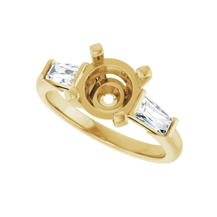 14K Yellow Gold 8.2 mm Round 1/2 CTW Lab-Grown Diamond Semi-Set Engagement Ring