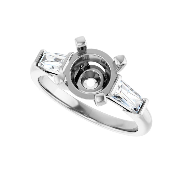 14K White Gold 8.2 mm Round 1/2 CTW Lab-Grown Diamond Semi-Set Engagement Ring