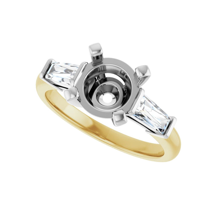 14K Yellow/White Gold 8.2 mm Round 1/2 CTW Lab-Grown Diamond Semi-Set Engagement Ring