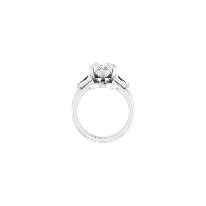 Platinum 9x9 mm Heart 1/2 CTW Lab-Grown Diamond Semi-Set Engagement Ring