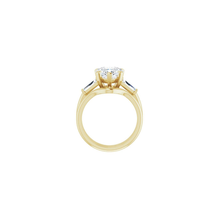 14K Yellow Gold 9x9 mm Heart 1/2 CTW Lab-Grown Diamond Semi-Set Engagement Ring