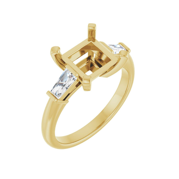 14K Yellow Gold 7.5x7.5 mm Square 1/3 CTW Lab-Grown Diamond Semi-Set Engagement Ring