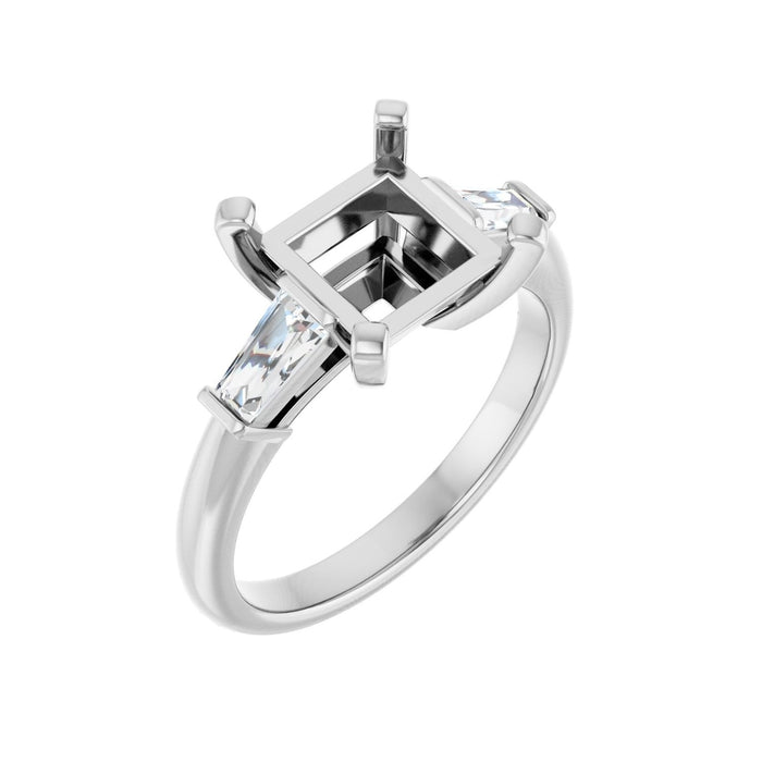 Platinum 7.5x7.5 mm Square 1/3 CTW Lab-Grown Diamond Semi-Set Engagement Ring