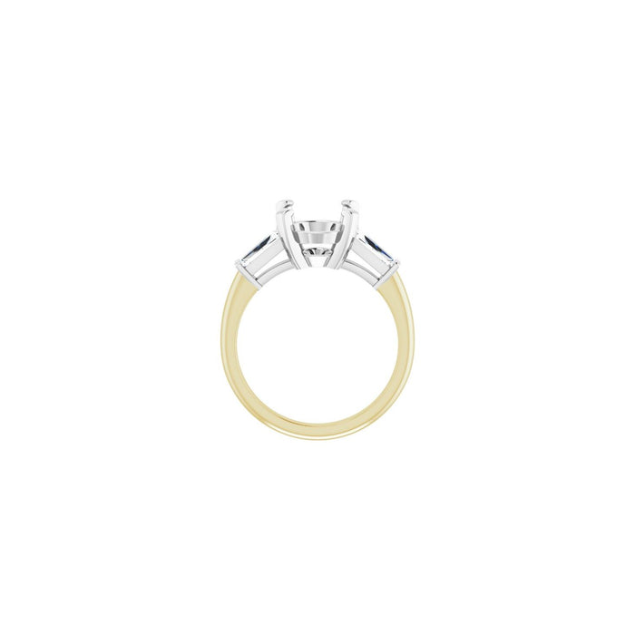 14K Yellow/White Gold 11x9 mm Oval 1/2 CTW Lab-Grown Diamond Semi-Set Engagement Ring