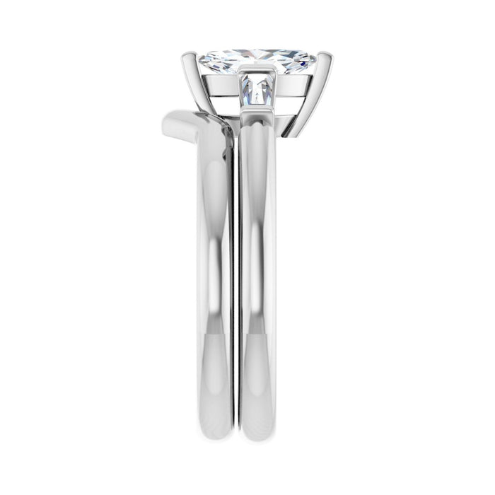 Platinum 8x4 mm Marquise 1/5 CTW Lab-Grown Diamond Semi-Set Engagement Ring