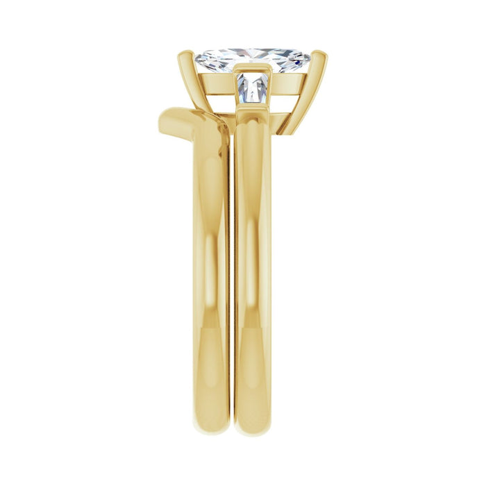 14K Yellow Gold 8x4 mm Marquise 1/5 CTW Lab-Grown Diamond Semi-Set Engagement Ring