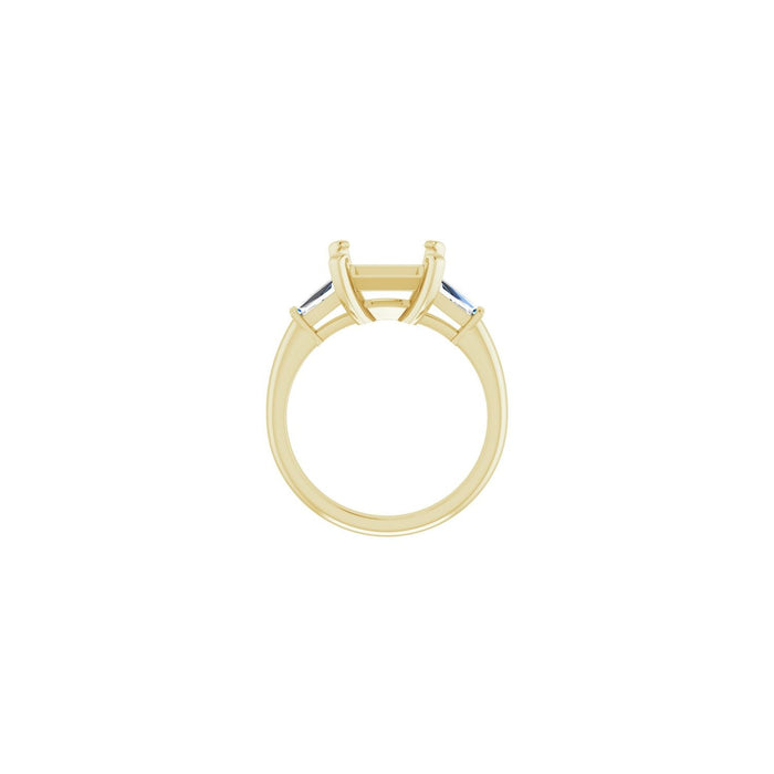 14K Yellow Gold 8x8 mm Square 1/3 CTW Lab-Grown Diamond Semi-Set Engagement Ring