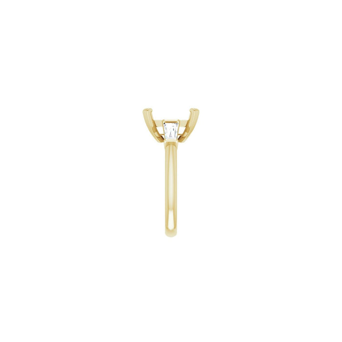 14K Yellow Gold 9x9 mm Square 1/2 CTW Lab-Grown Diamond Semi-Set Engagement Ring