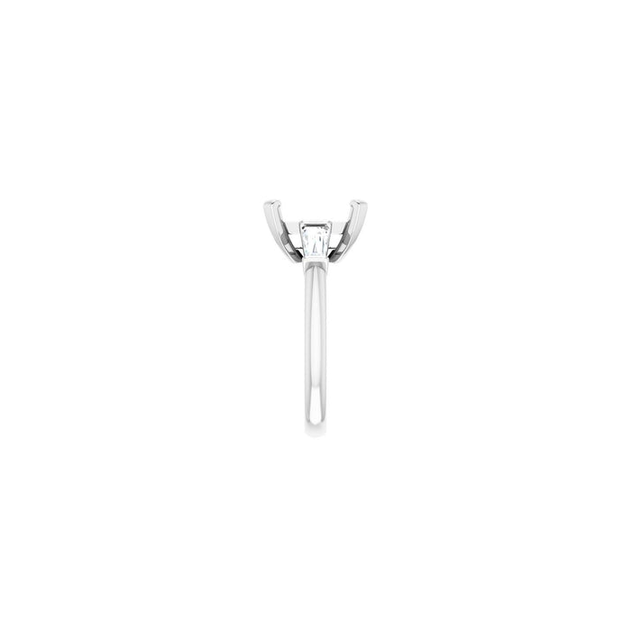 14K White Gold 9x9 mm Square 1/2 CTW Lab-Grown Diamond Semi-Set Engagement Ring