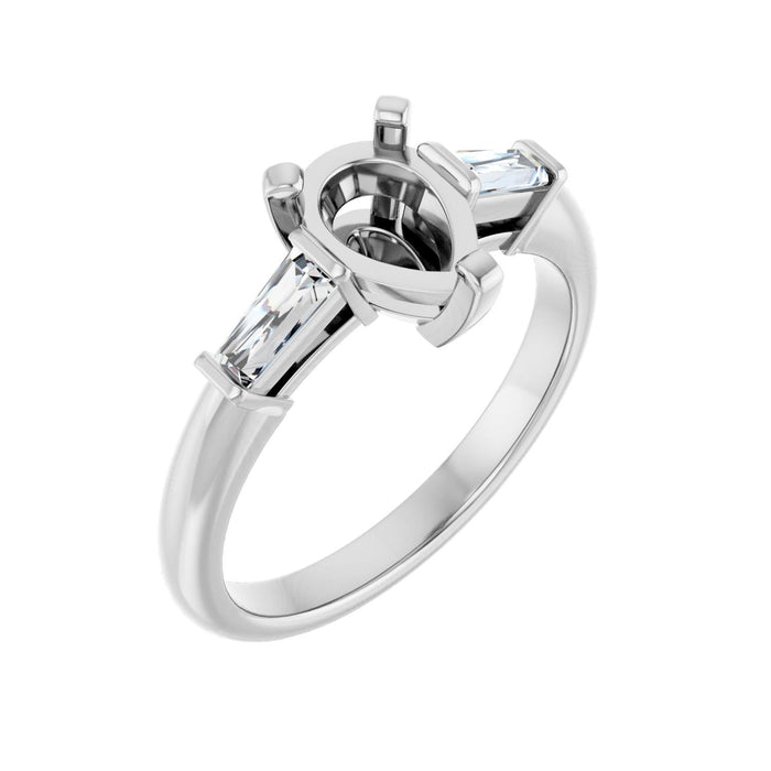 14K White Gold 8x6 mm Pear 1/5 CTW Lab-Grown Diamond Semi-Set Engagement Ring