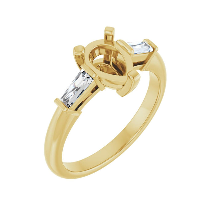 14K Yellow Gold 8x6 mm Pear 1/5 CTW Lab-Grown Diamond Semi-Set Engagement Ring