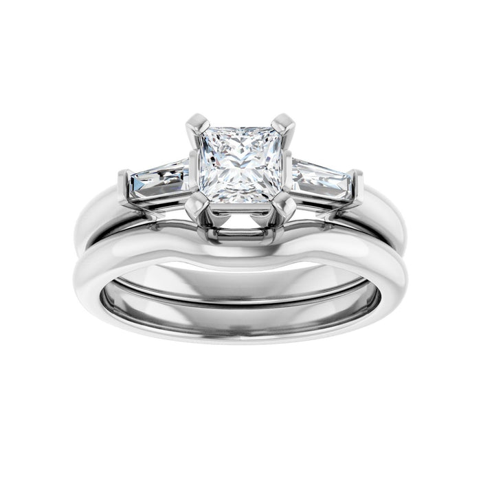 14K White Gold 4.5x4.5 mm Square 1/5 CTW Lab-Grown Diamond Semi-Set Engagement Ring
