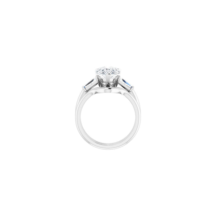 Platinum 12x8 mm Pear 1/3 CTW Lab-Grown Diamond Semi-Set Engagement Ring